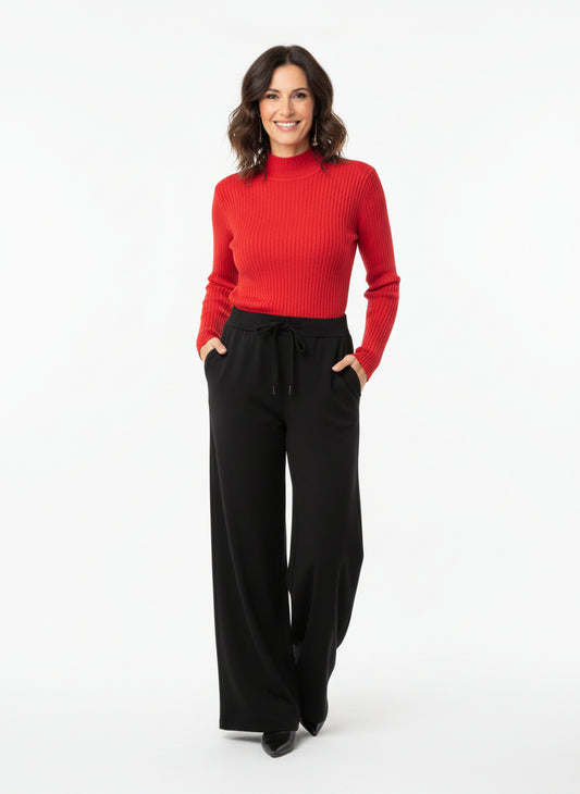 Rippstrick-Pullover, garnet red