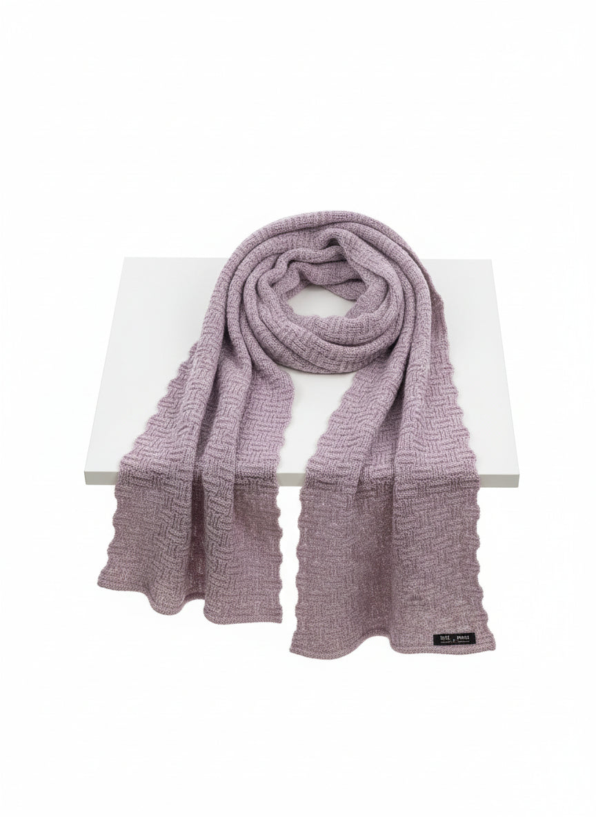 Alpaka Gestrickter Schal, Grau