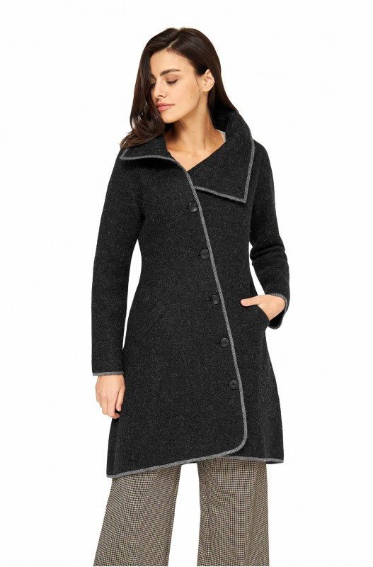 Alpaka Mantel ASI Schwarz Grau